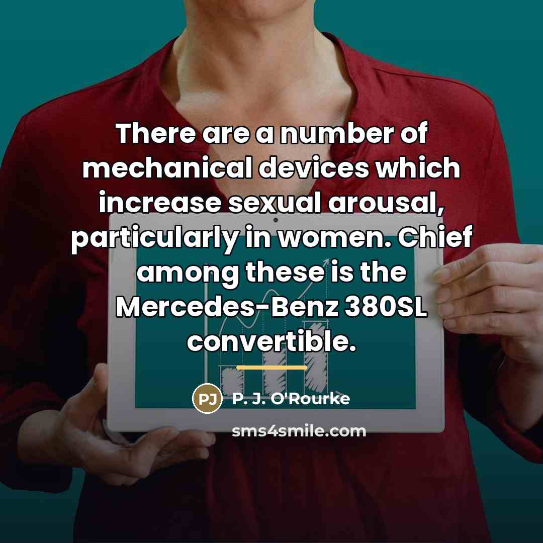 “There are a number of mechanical devices which increase sexual…” quote by P. J. O'Rourke