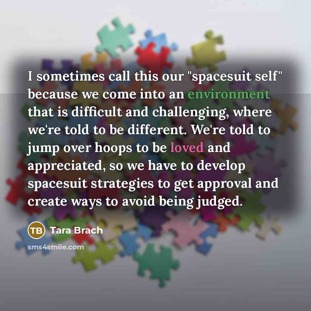 “I sometimes call this our "spacesuit self" because we come…” quote by Tara Brach