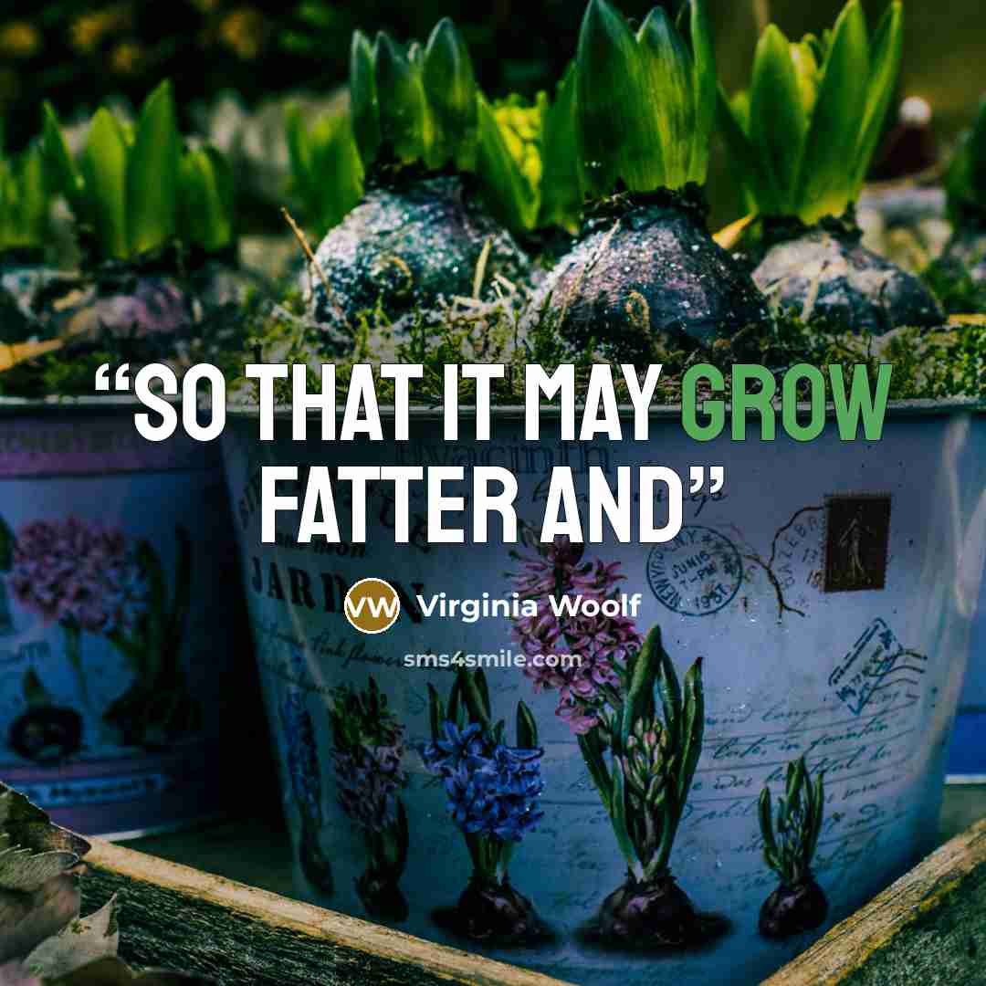 “so that it may grow fatter and” quote by Virginia Woolf