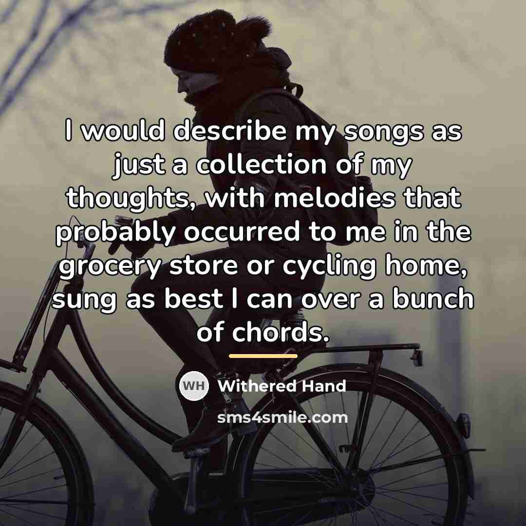 “I would describe my songs as just a collection of…” quote by Withered Hand