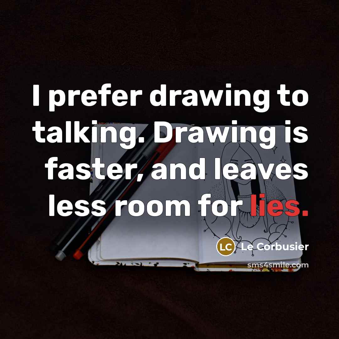 “I prefer drawing to talking. Drawing is faster, and leaves…” quote by Le Corbusier