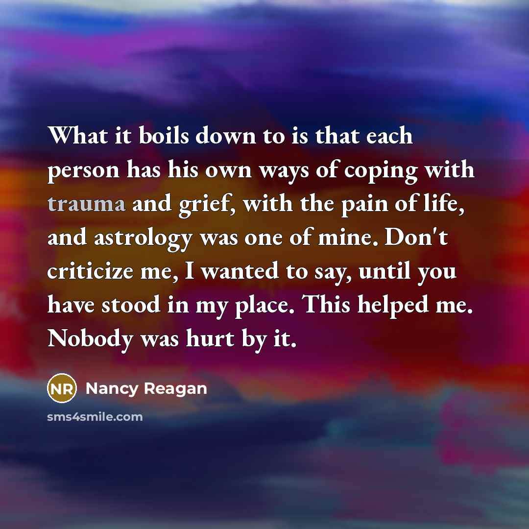 “What it boils down to is that each person has…” quote by Nancy Reagan