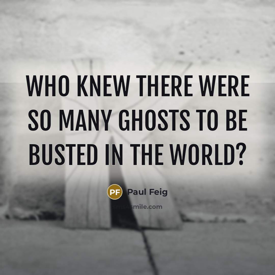 “Who knew there were so many ghosts to be busted…” quote by Paul Feig