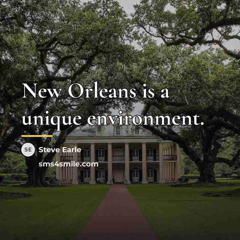 “New Orleans is a unique environment.…” quote by Steve Earle