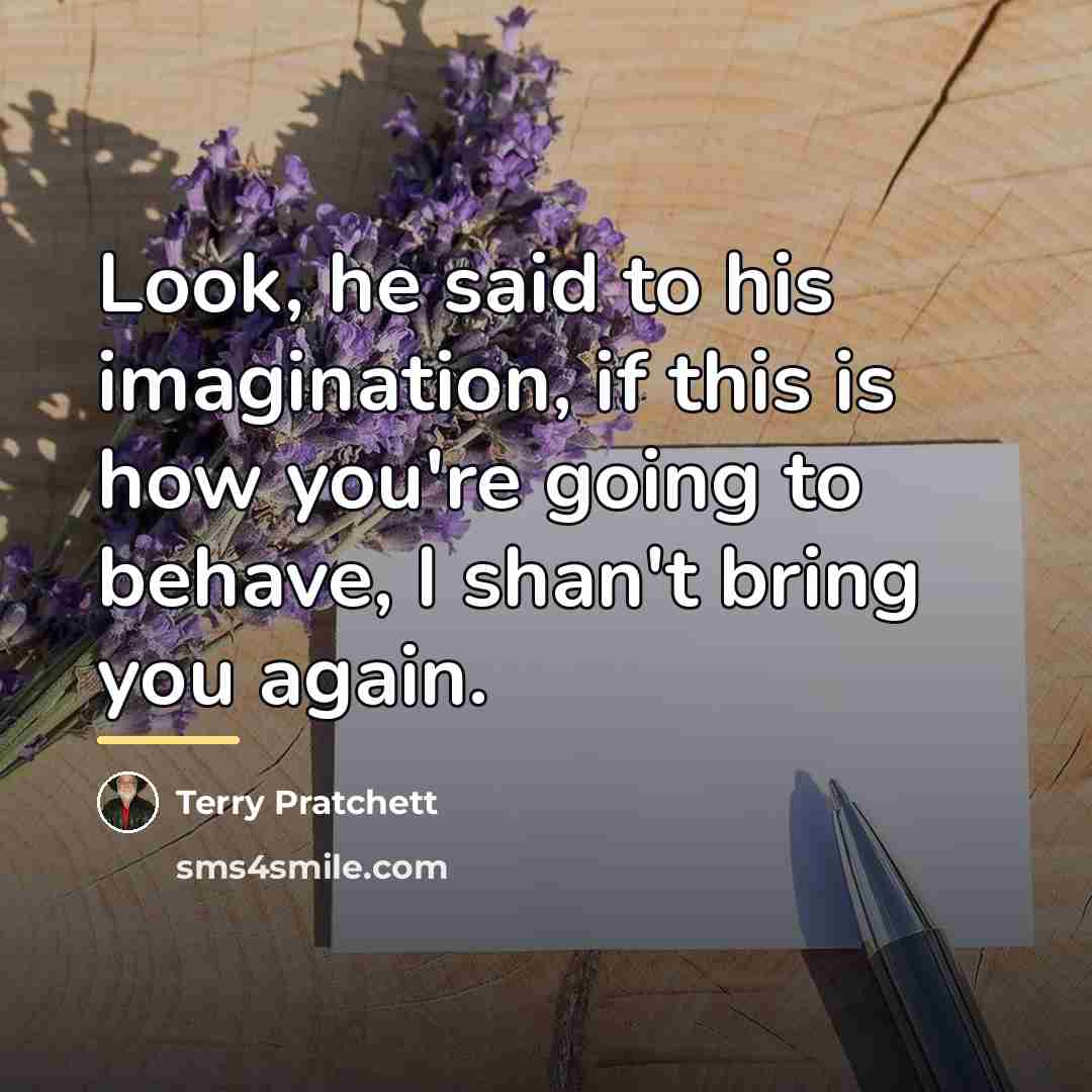 “Look, he said to his imagination, if this is how…” quote by Terry Pratchett