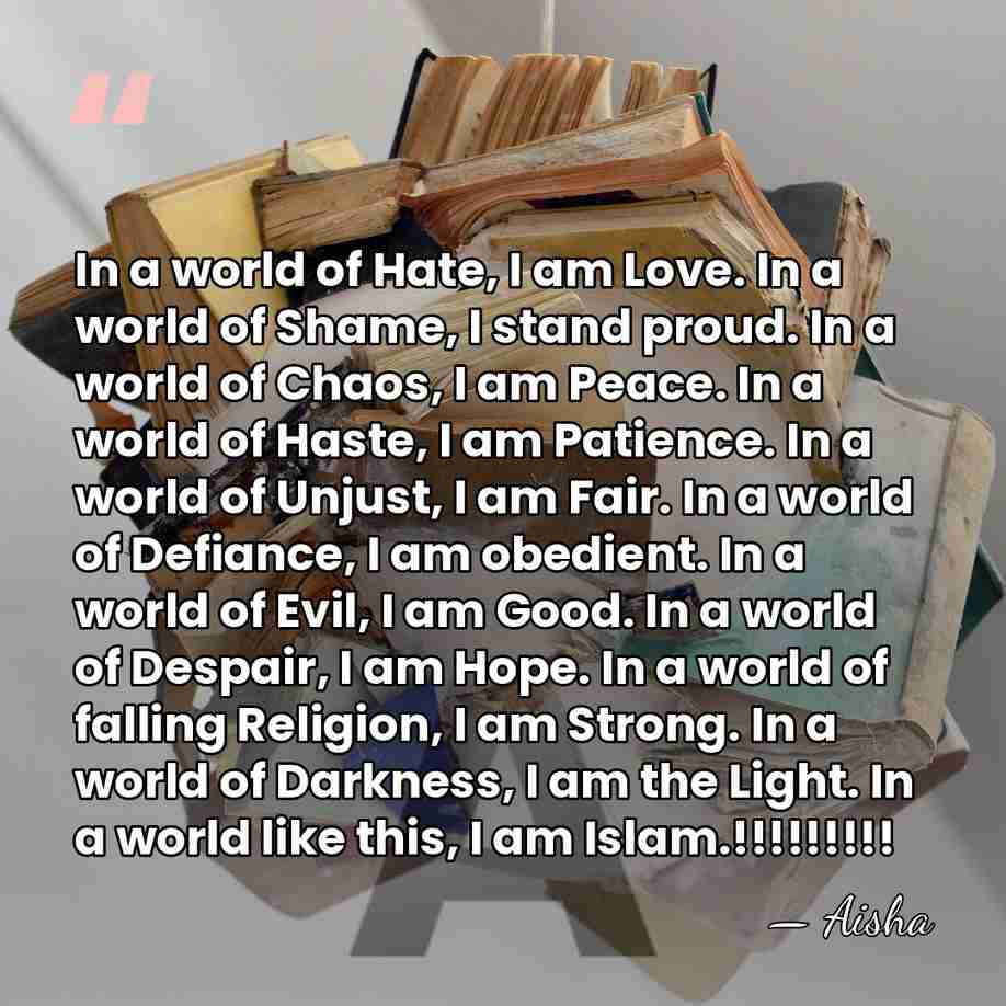 In a world of Hate, I am Love. In a world of&hellip; - Aisha
