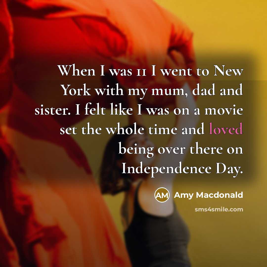 “When I was 11 I went to New York with…” quote by Amy Macdonald