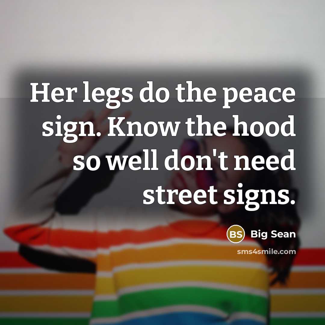 “Her legs do the peace sign. Know the hood so…” quote by Big Sean