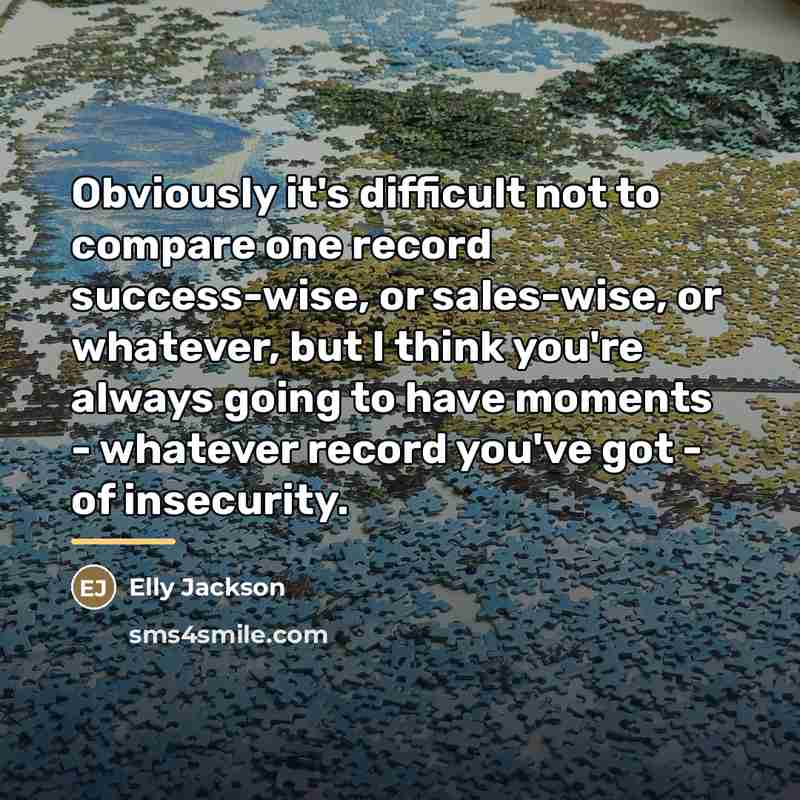 “Obviously it's difficult not to compare one record success-wise, or…” quote by Elly Jackson