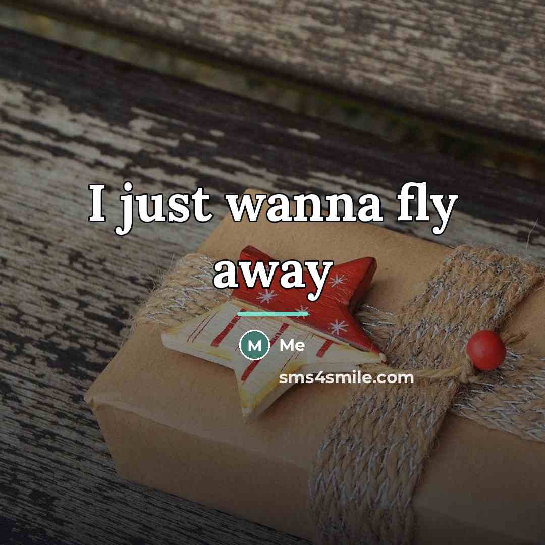 “I just wanna fly away…” quote by Me