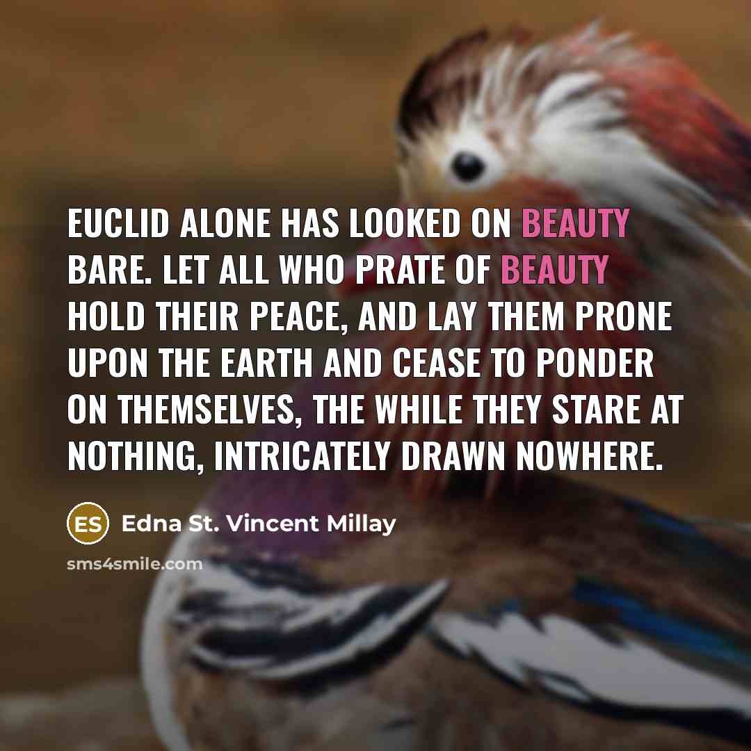 “Euclid alone has looked on Beauty bare. Let all who…” quote by Edna St. Vincent Millay