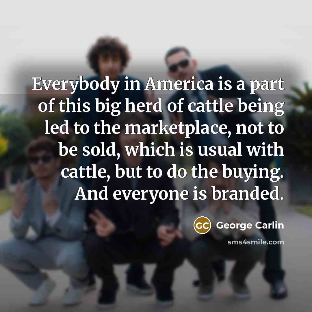 “Everybody in America is a part of this big herd…” quote by George Carlin