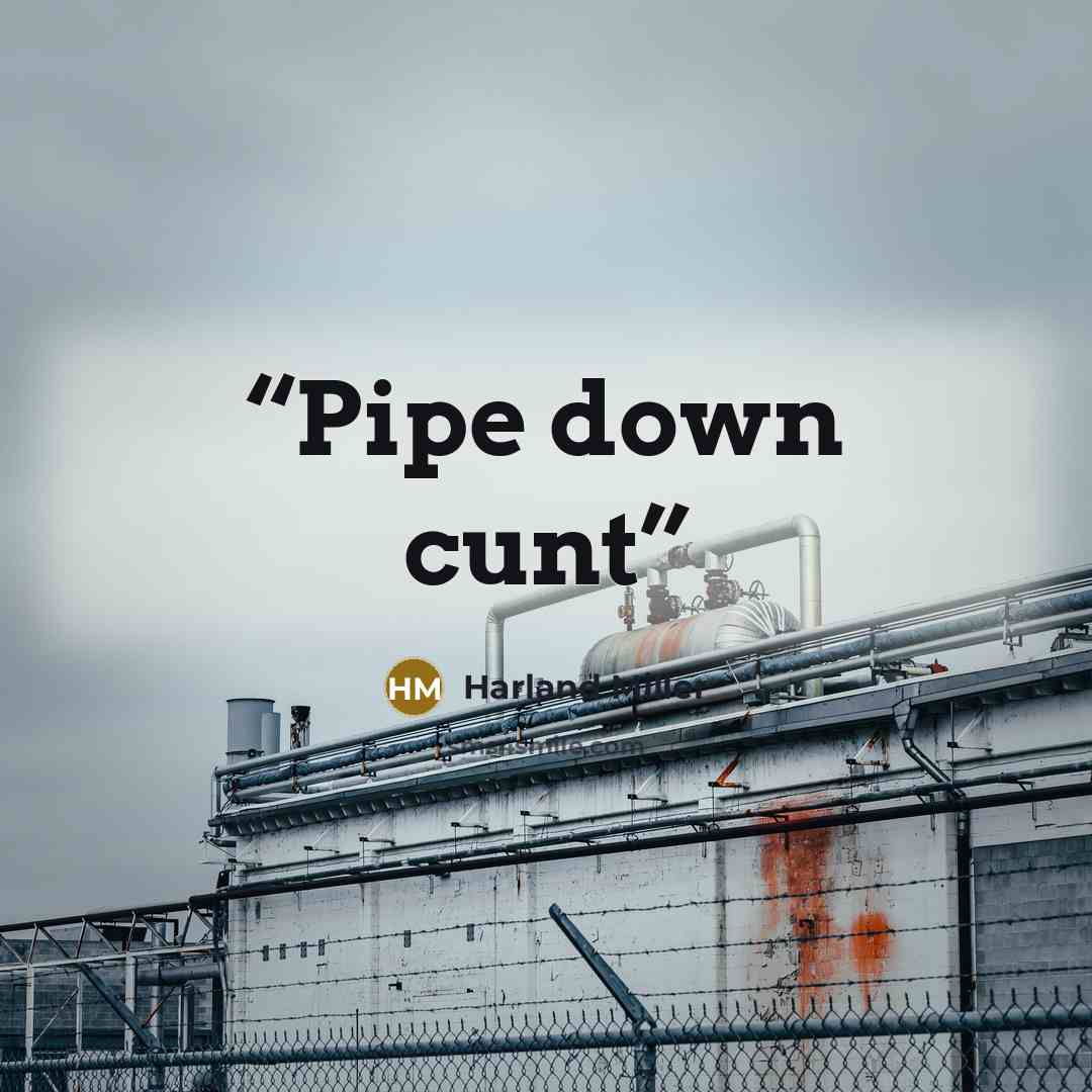 “Pipe down cunt” quote by Harland Miller
