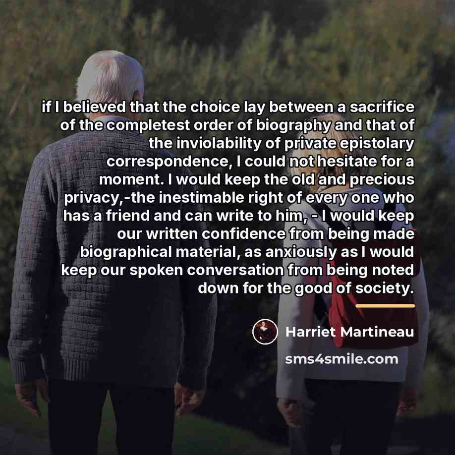 “if I believed that the choice lay between a sacrifice…” quote by Harriet Martineau