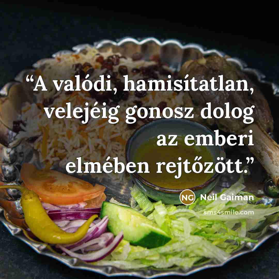 “A valódi, hamisítatlan, velejéig gonosz dolog az emberi elmében rejtőzött.” quote by Neil Gaiman