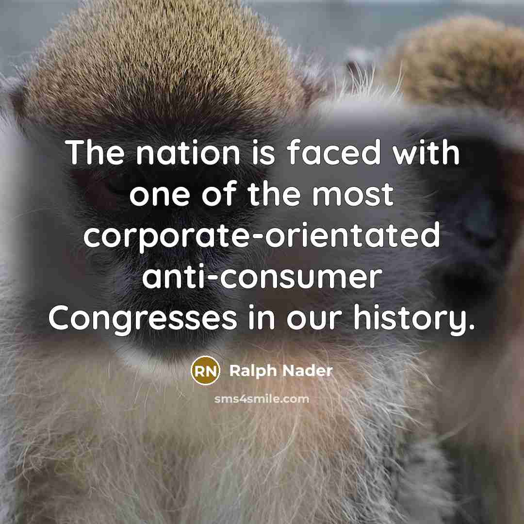 “The nation is faced with one of the most corporate-orientated…” quote by Ralph Nader