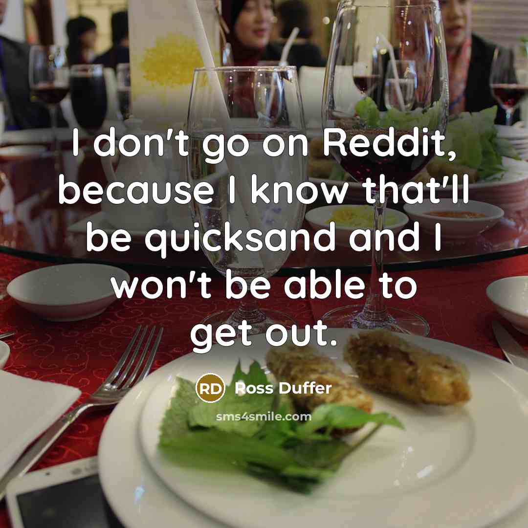 “I don't go on Reddit, because I know that'll be quicksand and I won't be able to get out.” quote by Ross Duffer
