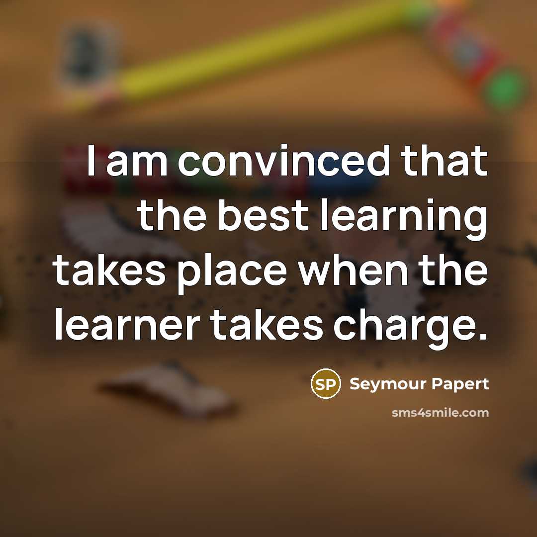 “I am convinced that the best learning takes place when…” quote by Seymour Papert