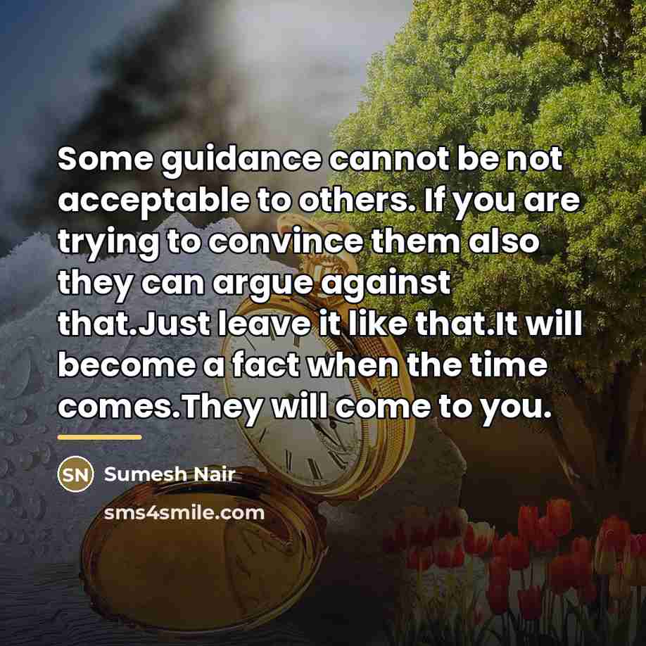 “Some guidance cannot be not acceptable to others. If you…” quote by Sumesh Nair