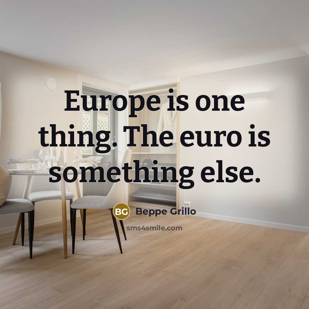 “Europe is one thing. The euro is something else.…” quote by Beppe Grillo
