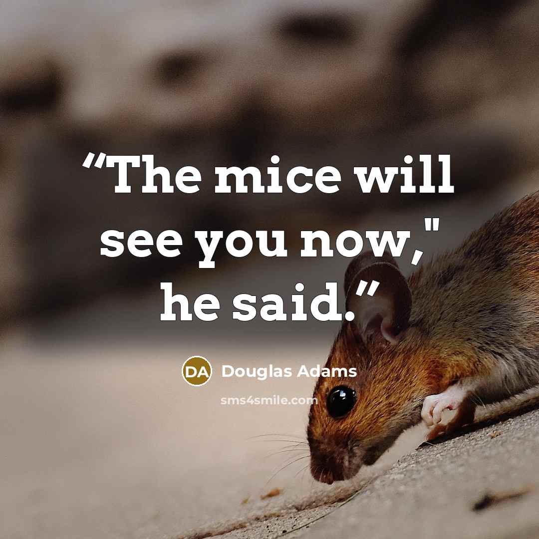 “The mice will see you now," he said.” quote by Douglas Adams