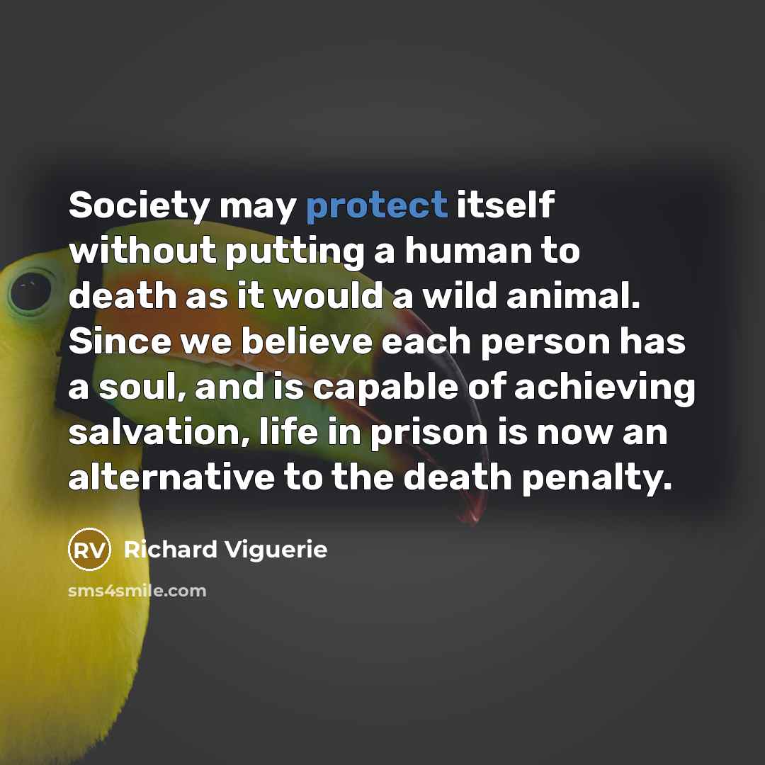 “Society may protect itself without putting a human to death…” quote by Richard Viguerie