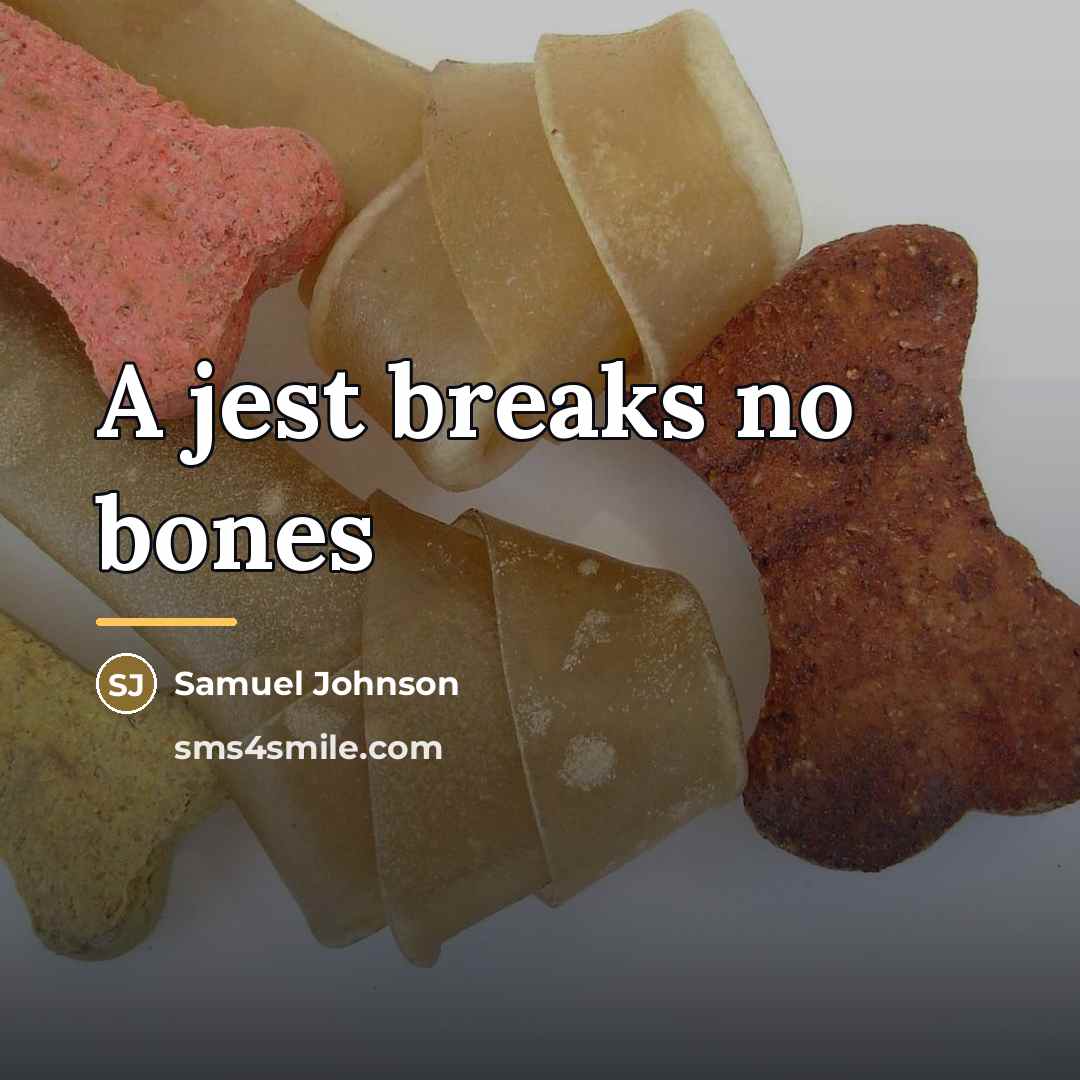 “A jest breaks no bones…” quote by Samuel Johnson