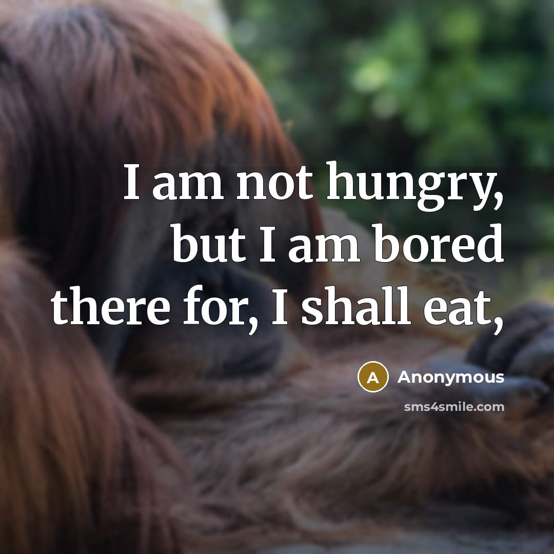 “I am not hungry, but I am bored there for,…” quote by Anonymous