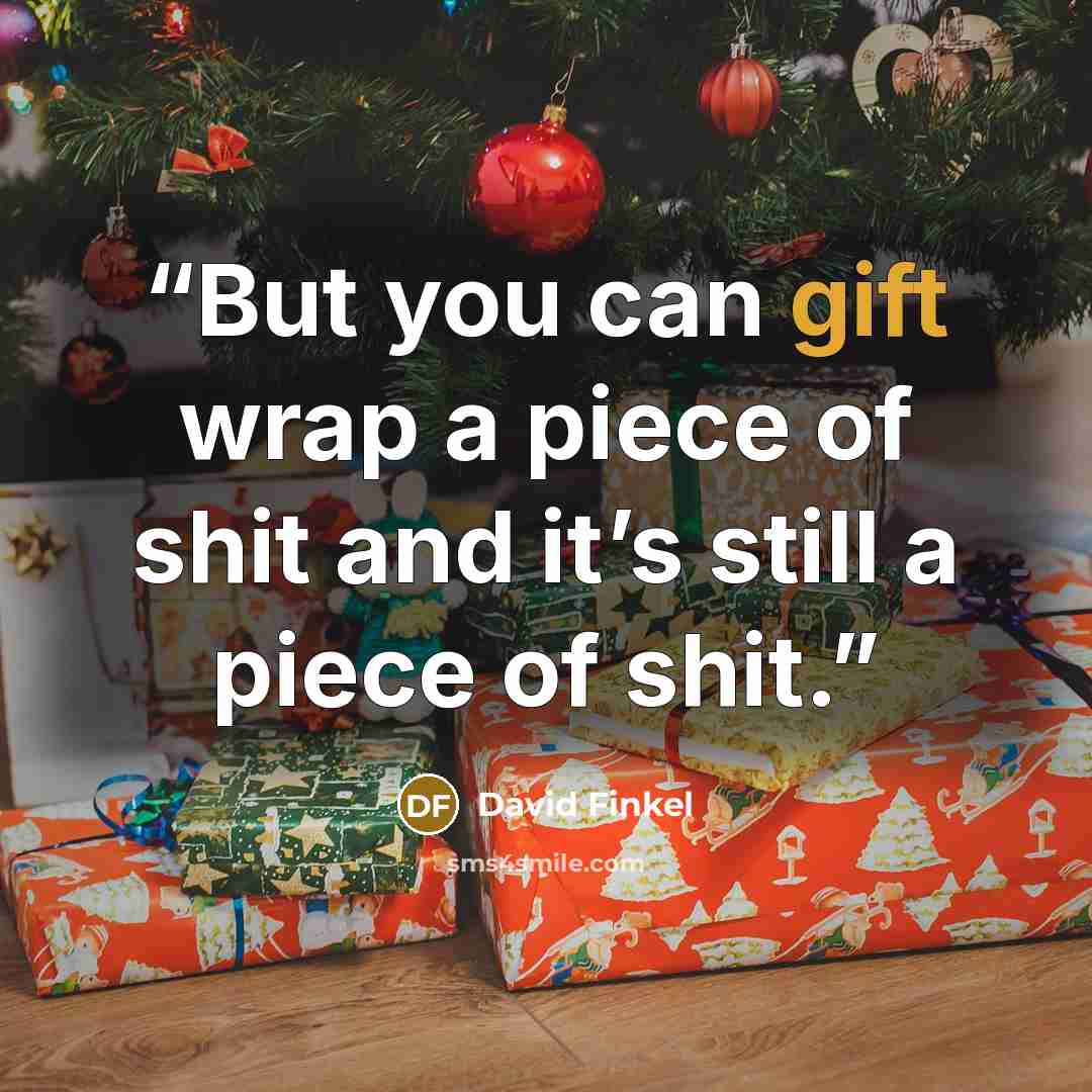 “But you can gift wrap a piece of shit and it’s still a piece of shit.” quote by David Finkel