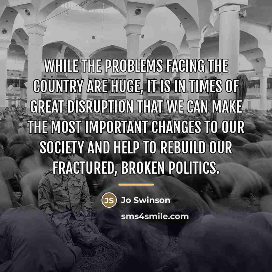 “While the problems facing the country are huge, it is…” quote by Jo Swinson