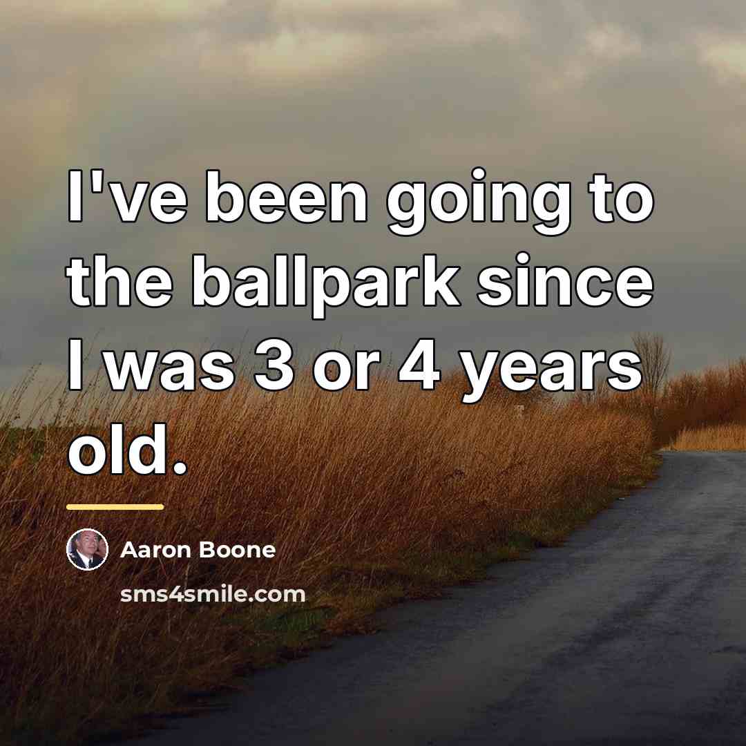 “I've been going to the ballpark since I was 3…” quote by Aaron Boone