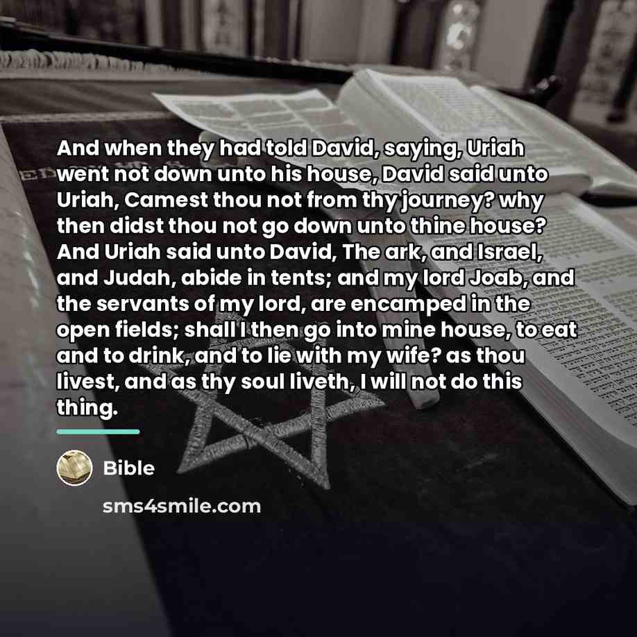 “And when they had told David, saying, Uriah went not…” quote by Bible
