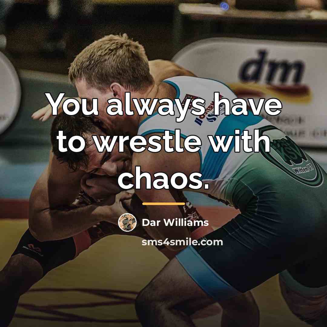 “You always have to wrestle with chaos.…” quote by Dar Williams