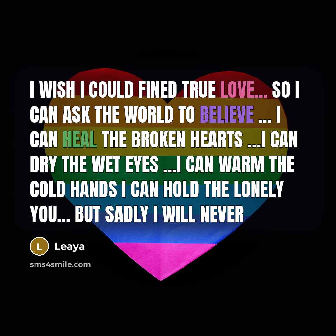 “I wish I could fined true love... so I can…” quote by Leaya