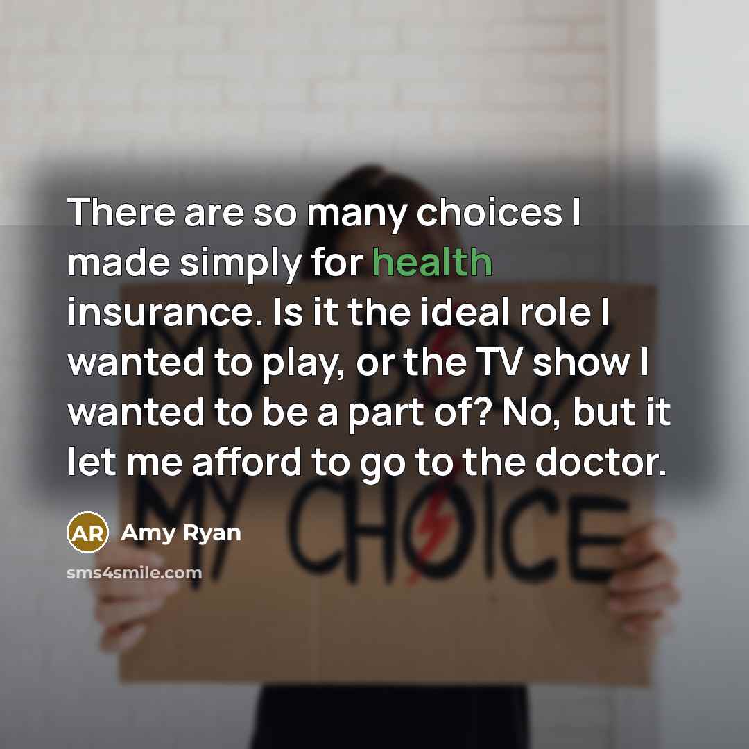 “There are so many choices I made simply for health…” quote by Amy Ryan