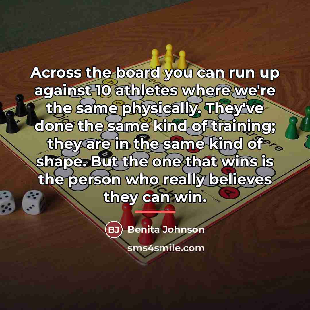 “Across the board you can run up against 10 athletes…” quote by Benita Johnson