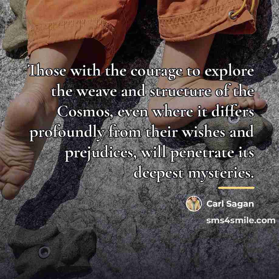 “Those with the courage to explore the weave and structure…” quote by Carl Sagan