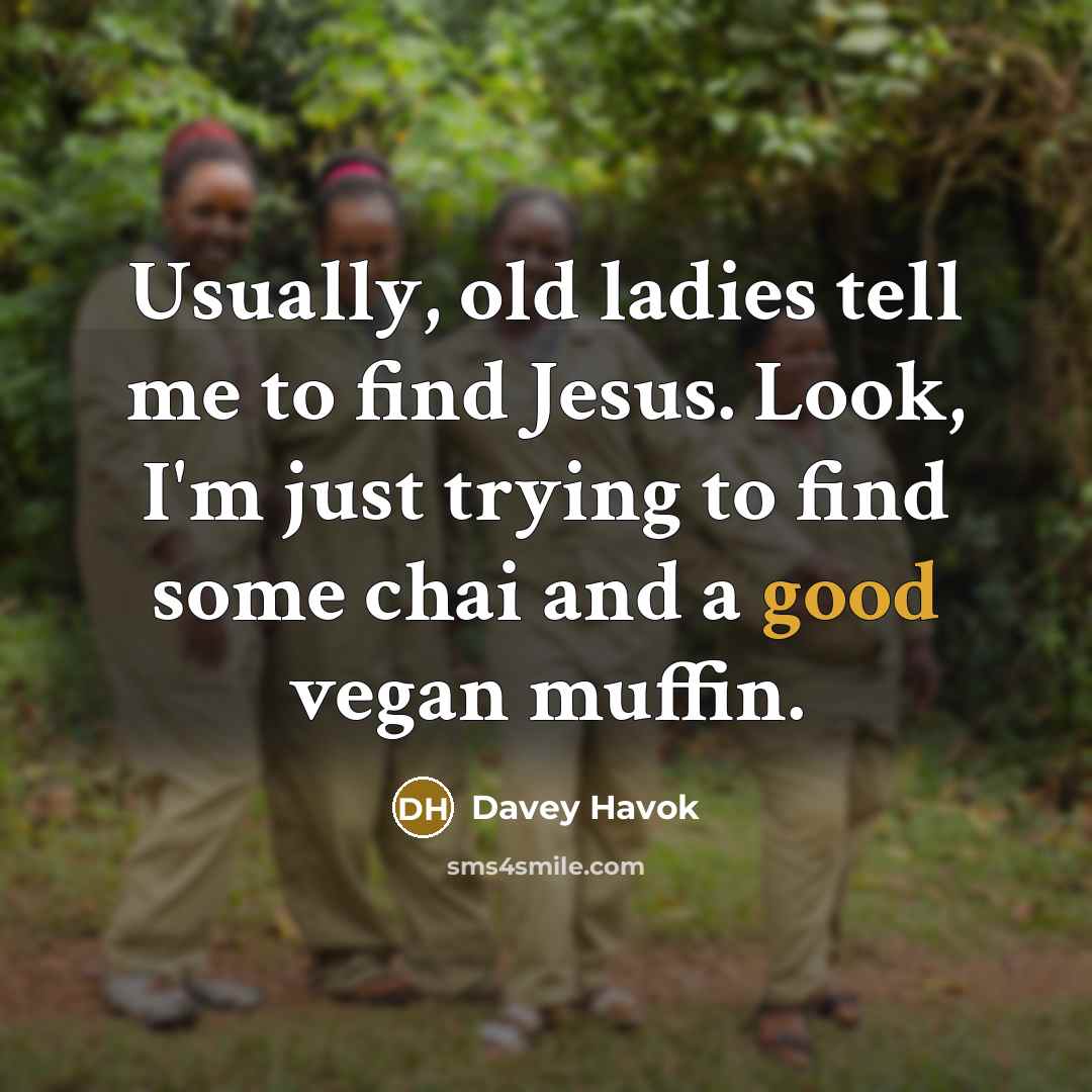 “Usually, old ladies tell me to find Jesus. Look, I'm…” quote by Davey Havok
