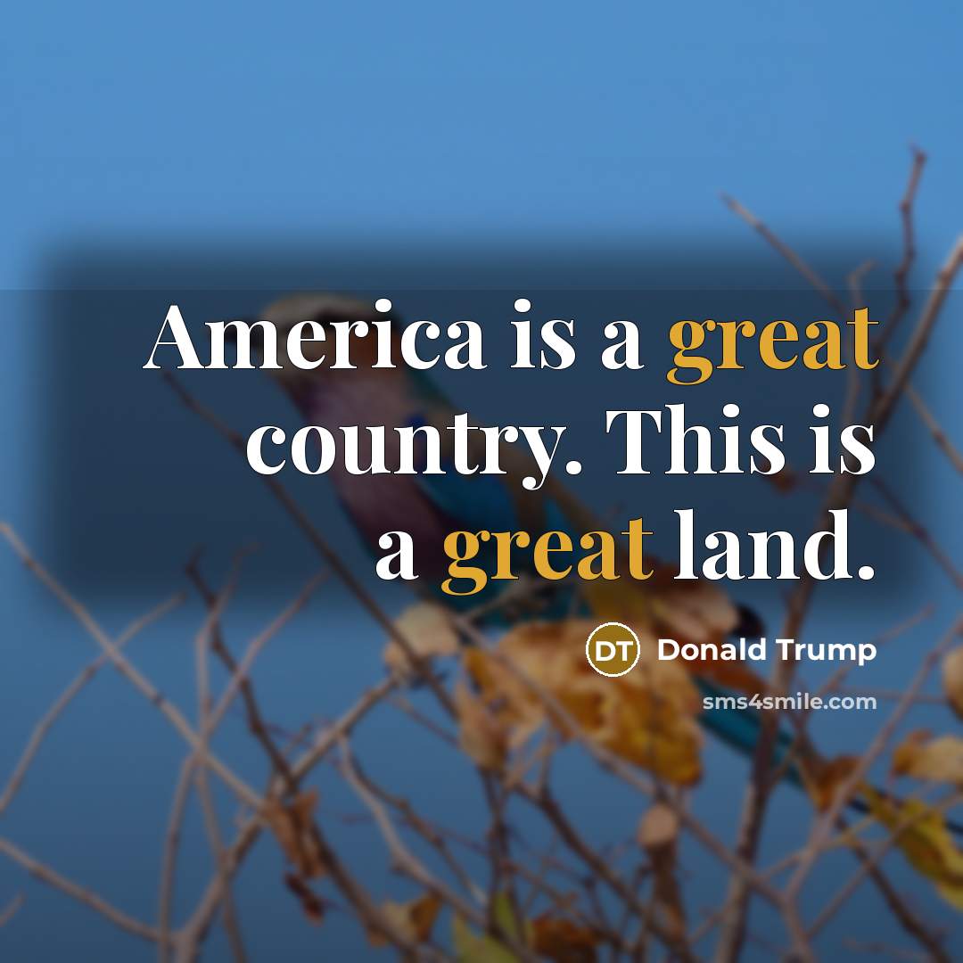 “America is a great country. This is a great land.…” quote by Donald Trump
