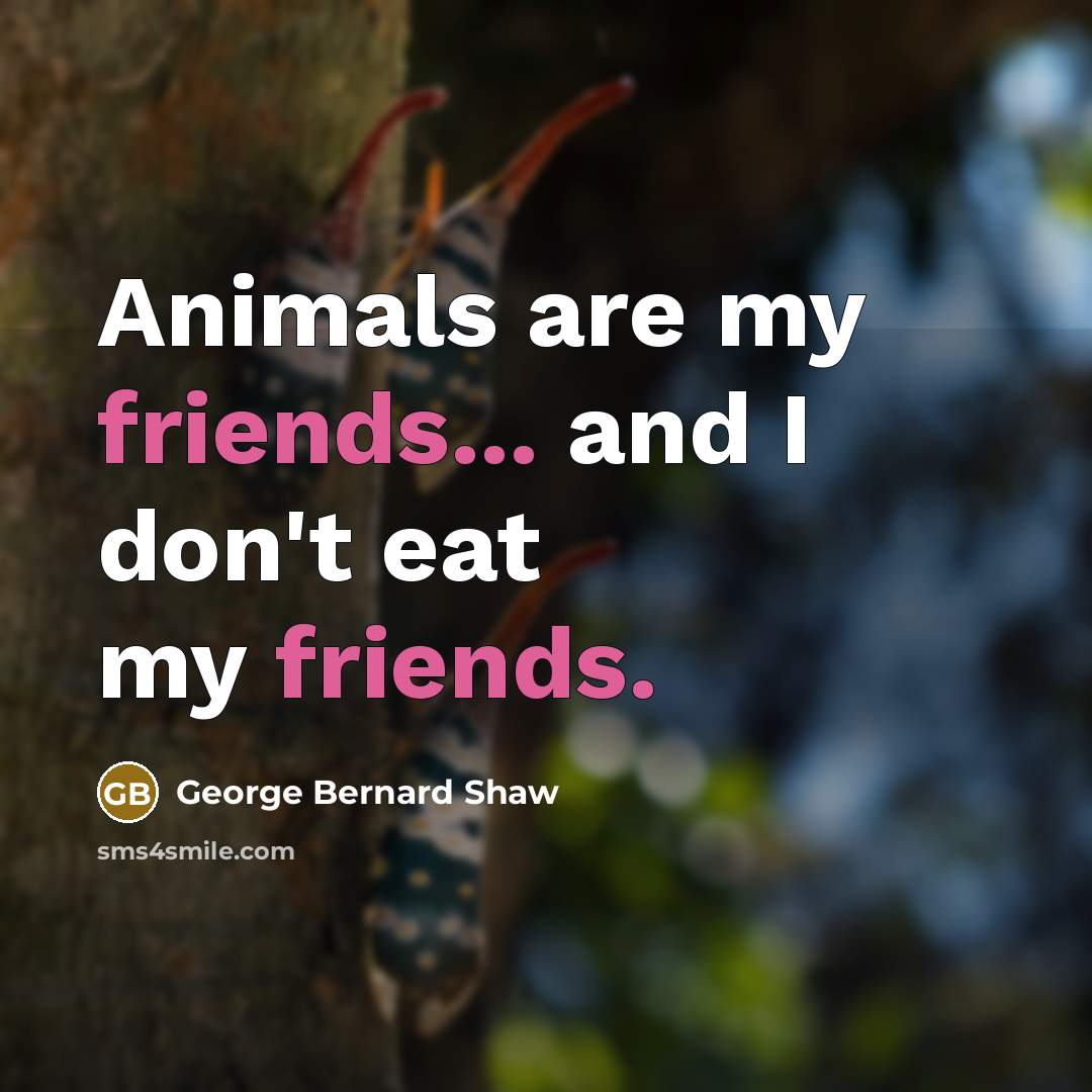 “Animals are my friends... and I don't eat my friends.…” quote by George Bernard Shaw