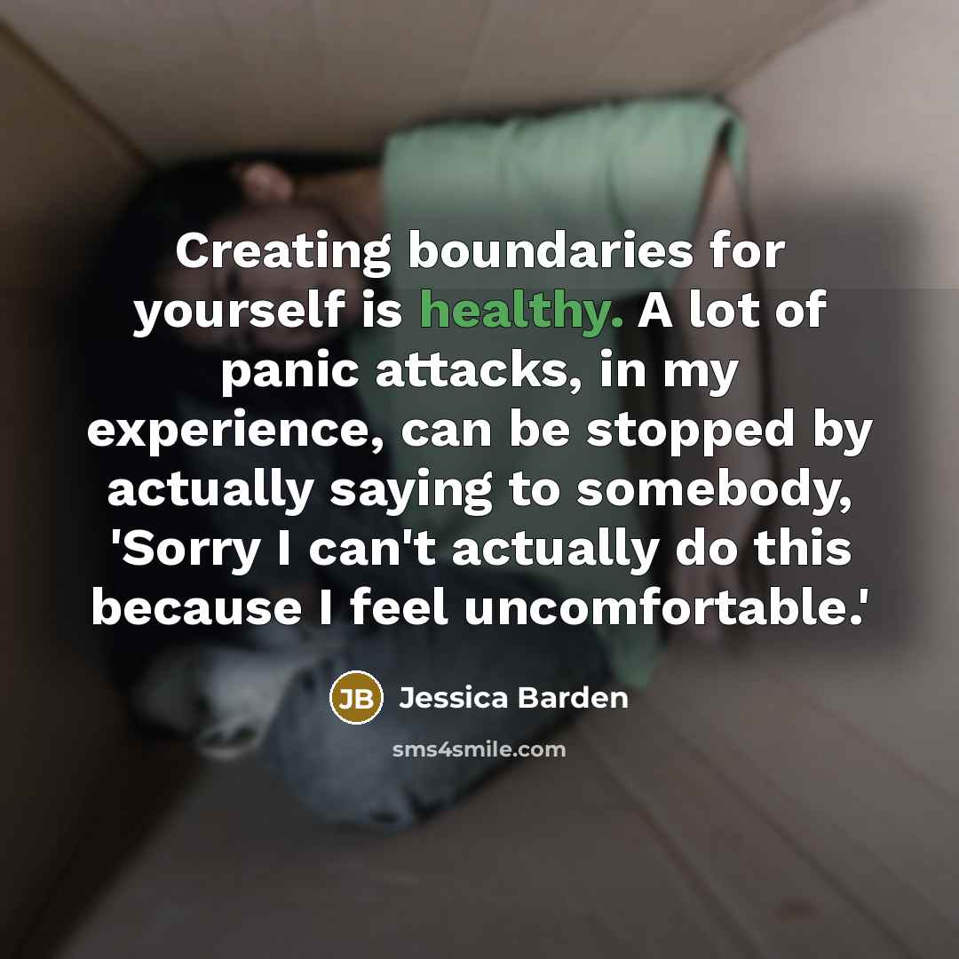 “Creating boundaries for yourself is healthy. A lot of panic…” quote by Jessica Barden
