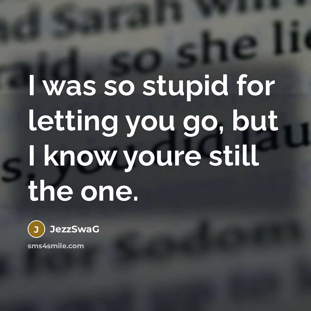 “I was so stupid for letting you go, but I…” quote by Jezzswag