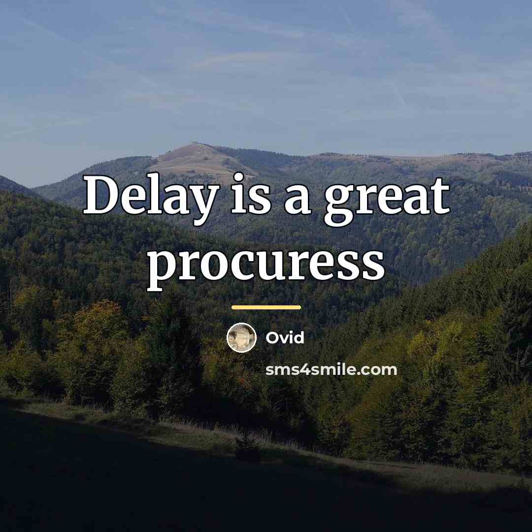 “Delay is a great procuress…” quote by Ovid