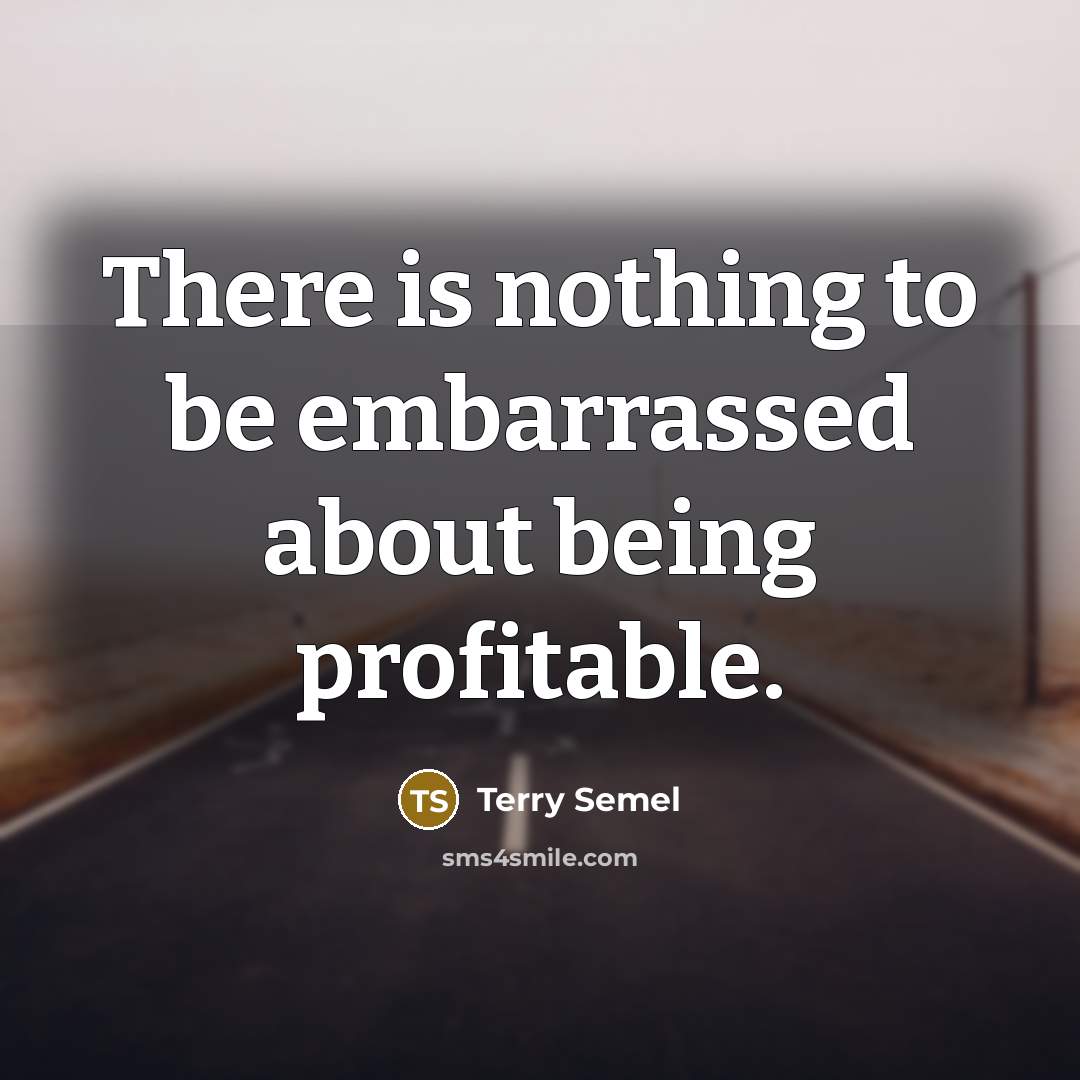 “There is nothing to be embarrassed about being profitable.…” quote by Terry Semel