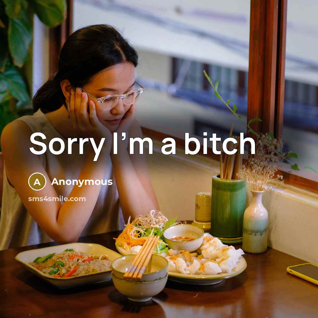 “Sorry I'm a bitch” quote by Anonymous