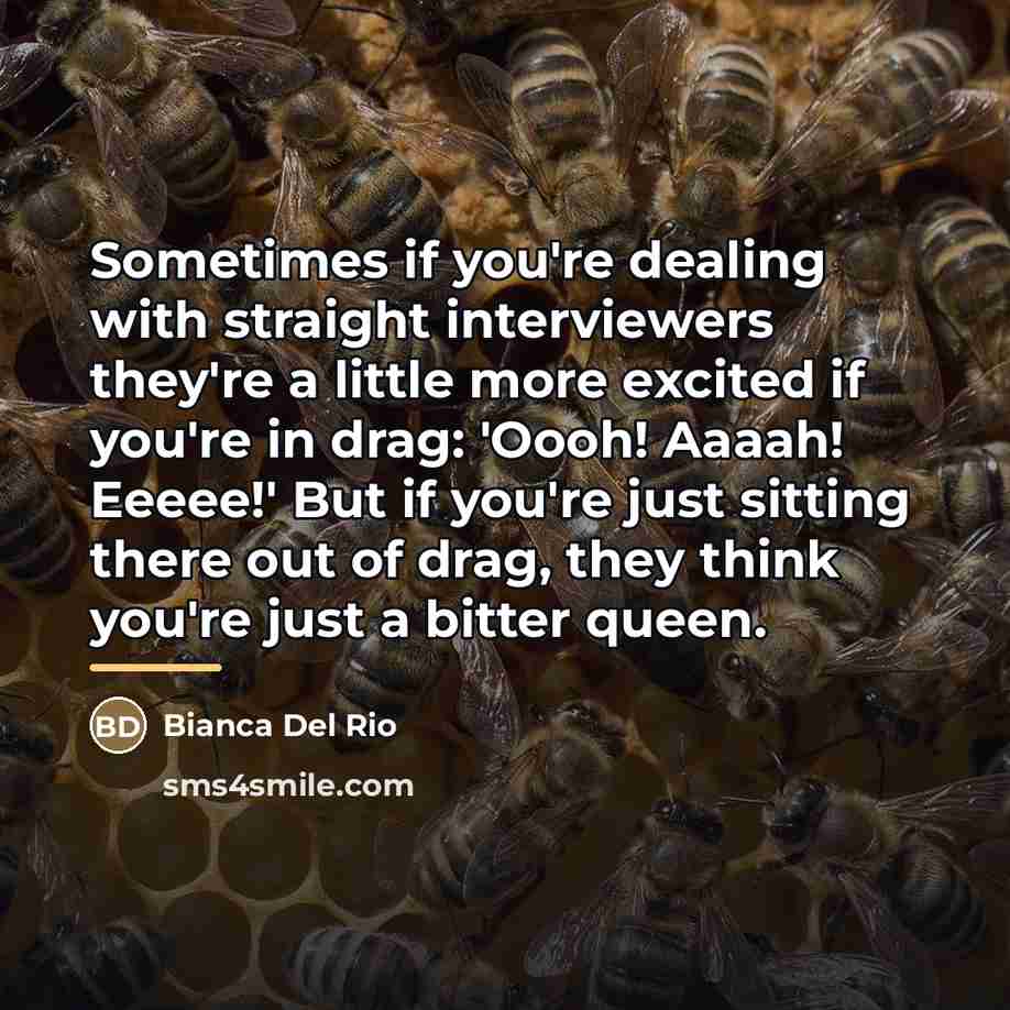 “Sometimes if you're dealing with straight interviewers they're a little…” quote by Bianca Del Rio