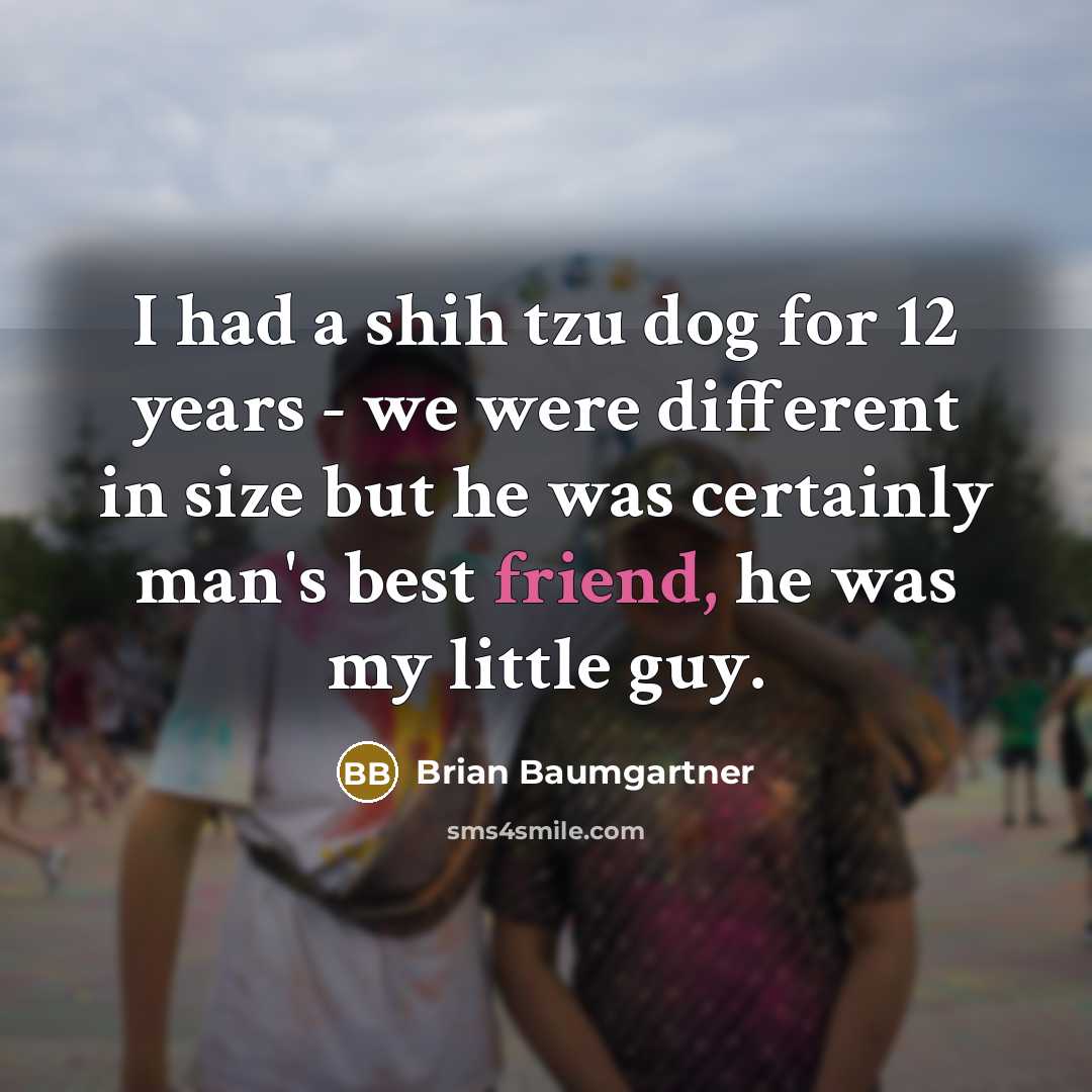 “I had a shih tzu dog for 12 years -…” quote by Brian Baumgartner