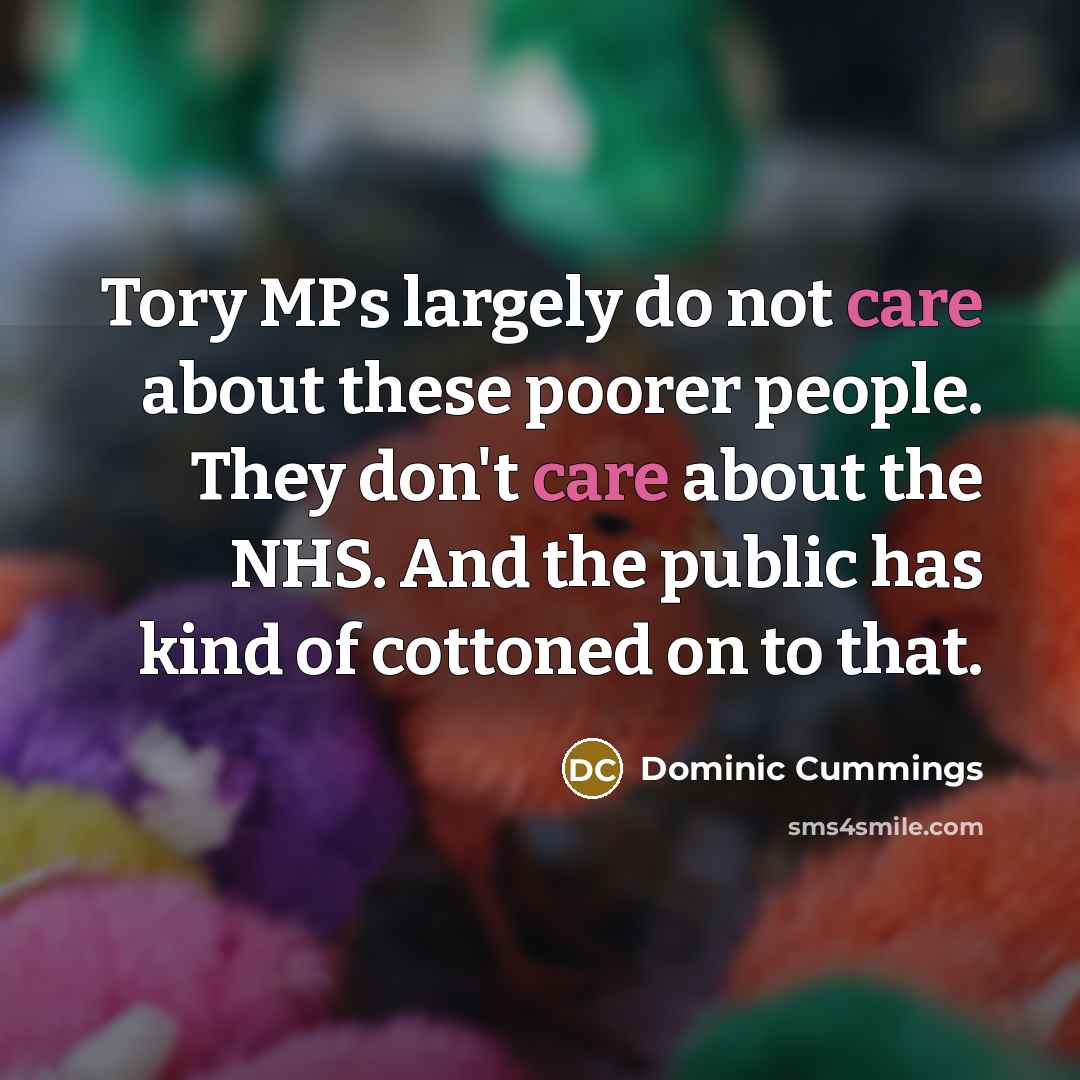 “Tory MPs largely do not care about these poorer people.…” quote by Dominic Cummings