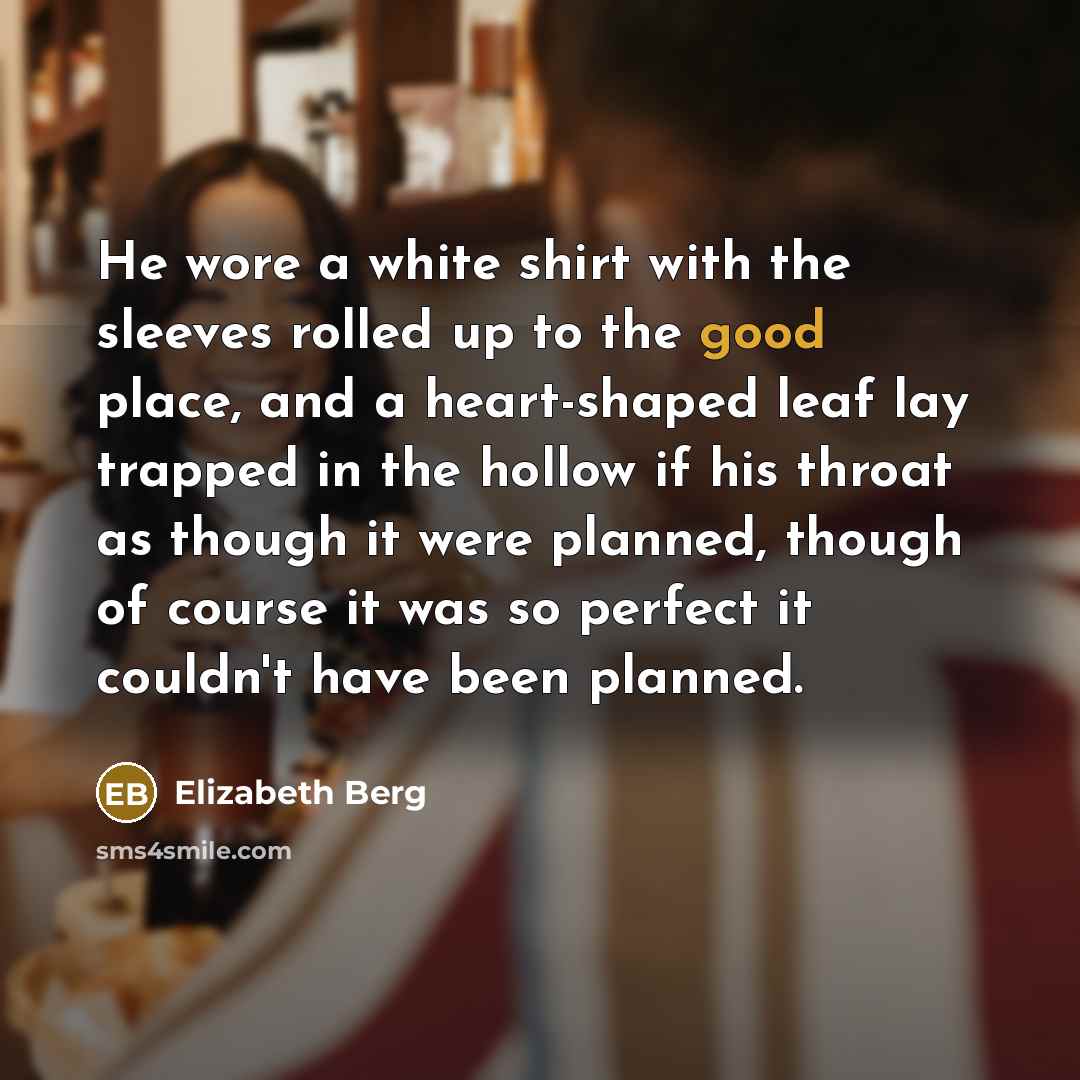 “He wore a white shirt with the sleeves rolled up…” quote by Elizabeth Berg