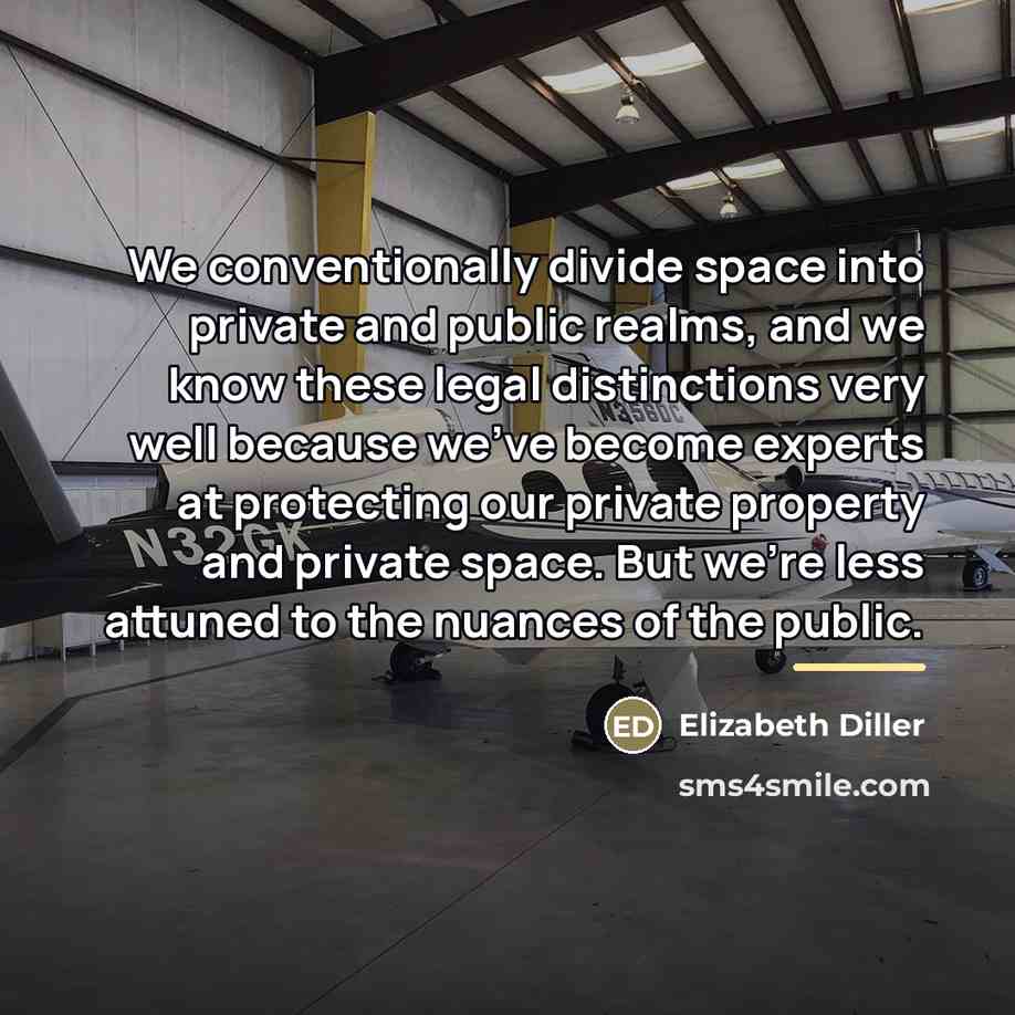 “We conventionally divide space into private and public realms, and…” quote by Elizabeth Diller